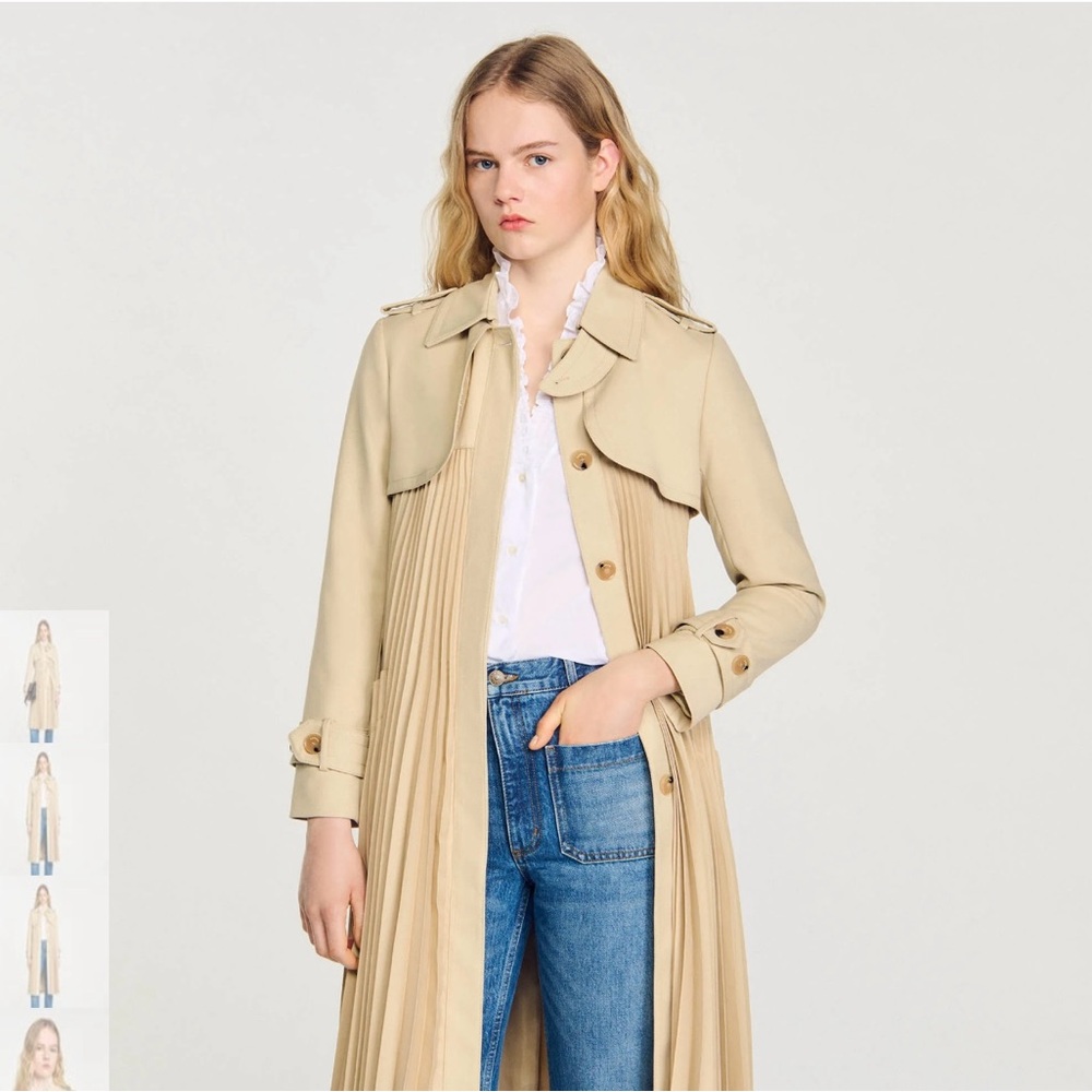 NWT Sandro Paris pleated trench